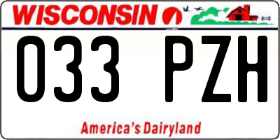 WI license plate 033PZH