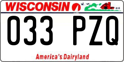 WI license plate 033PZQ