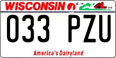 WI license plate 033PZU