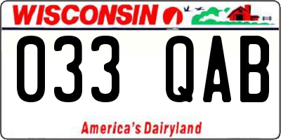 WI license plate 033QAB