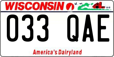 WI license plate 033QAE