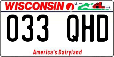 WI license plate 033QHD
