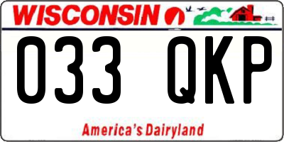 WI license plate 033QKP