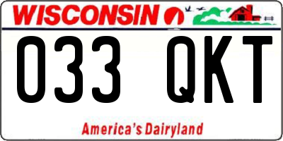 WI license plate 033QKT