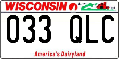 WI license plate 033QLC