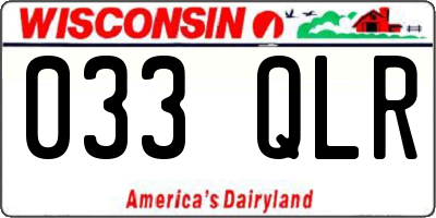 WI license plate 033QLR