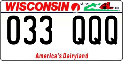 WI license plate 033QQQ