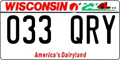 WI license plate 033QRY