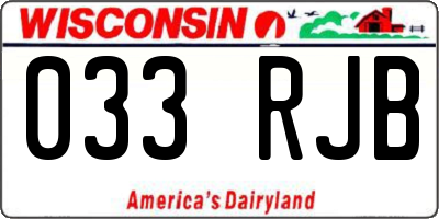 WI license plate 033RJB
