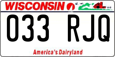 WI license plate 033RJQ