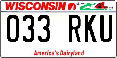 WI license plate 033RKU