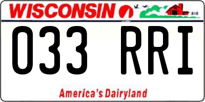 WI license plate 033RRI