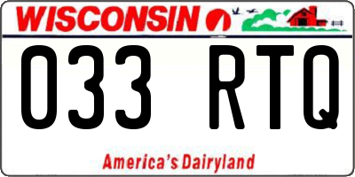 WI license plate 033RTQ