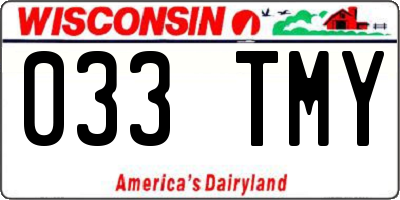 WI license plate 033TMY
