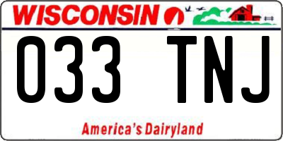 WI license plate 033TNJ