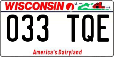 WI license plate 033TQE