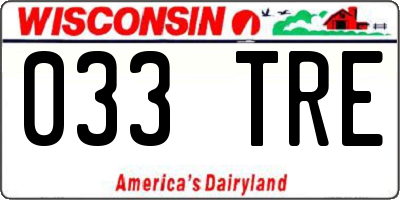 WI license plate 033TRE