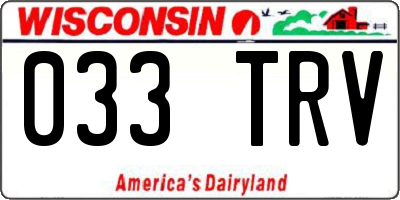 WI license plate 033TRV