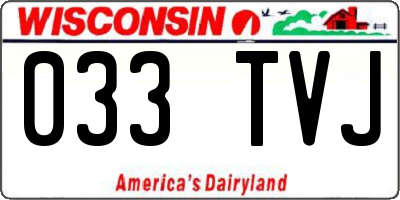 WI license plate 033TVJ