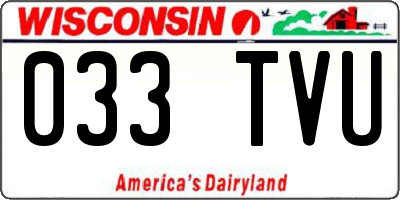 WI license plate 033TVU