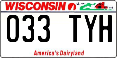 WI license plate 033TYH