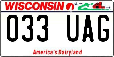WI license plate 033UAG