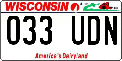 WI license plate 033UDN