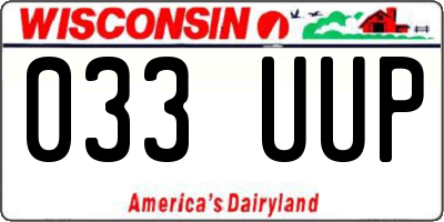 WI license plate 033UUP