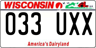 WI license plate 033UXX
