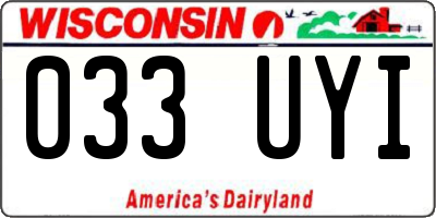 WI license plate 033UYI