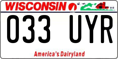 WI license plate 033UYR
