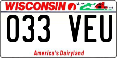 WI license plate 033VEU