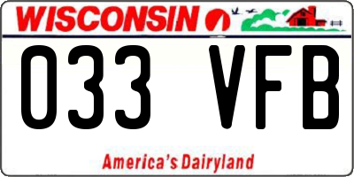 WI license plate 033VFB