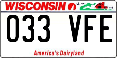 WI license plate 033VFE