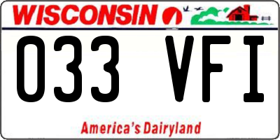 WI license plate 033VFI