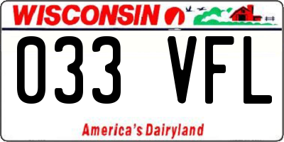 WI license plate 033VFL