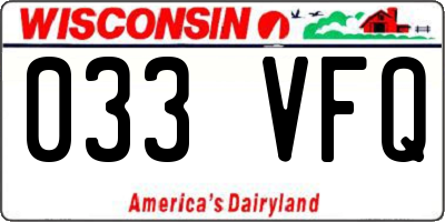 WI license plate 033VFQ