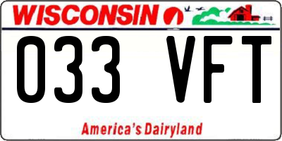 WI license plate 033VFT