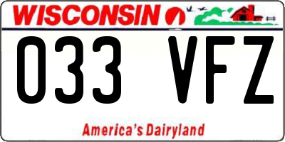 WI license plate 033VFZ