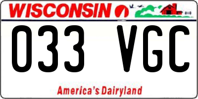 WI license plate 033VGC