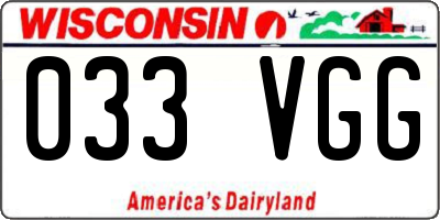 WI license plate 033VGG