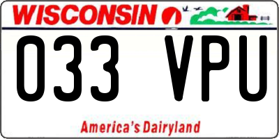 WI license plate 033VPU