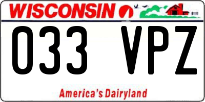 WI license plate 033VPZ