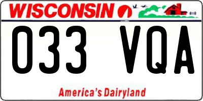 WI license plate 033VQA