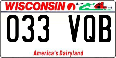 WI license plate 033VQB
