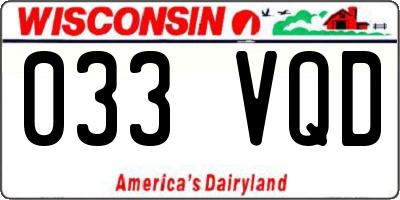 WI license plate 033VQD