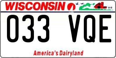 WI license plate 033VQE