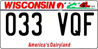 WI license plate 033VQF