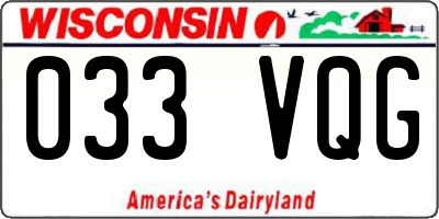 WI license plate 033VQG