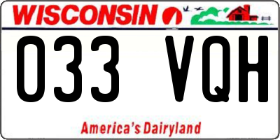 WI license plate 033VQH